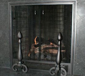 Custom Fireplace Hanging Screen