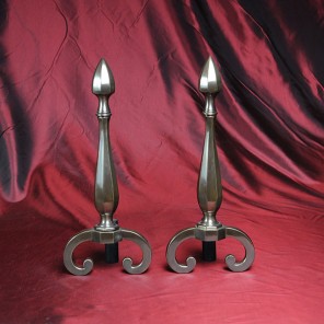 Bullet Style Solid Brass Andirons