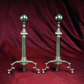 Solid Brass Vintage Andirons