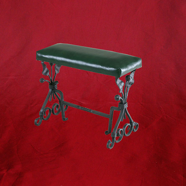 Upholstered Wrought Iron Bench