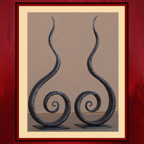 Wrought Iron Flame Andirons