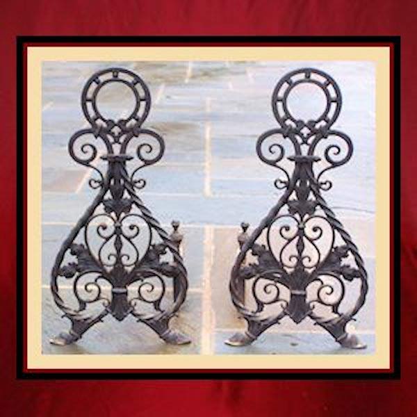 Vintage Victorian Style Andirons