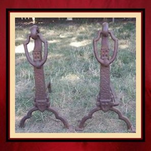 Vintage Forged Iron Andirons