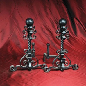 Vintage Wrought Iron Andirons