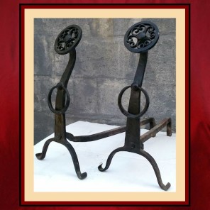 Vintage Wrought Iron Andirons