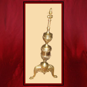 Vintage Urn Top Brass Andirons