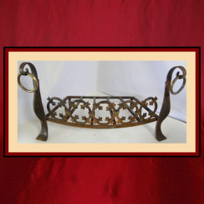 Decorative Iron Grate with Andirons