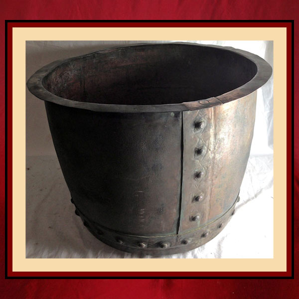 Vintage Riveted Copper Cauldron