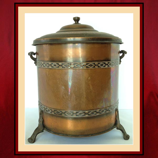 Vintage Copper and Brass Coal Bucket