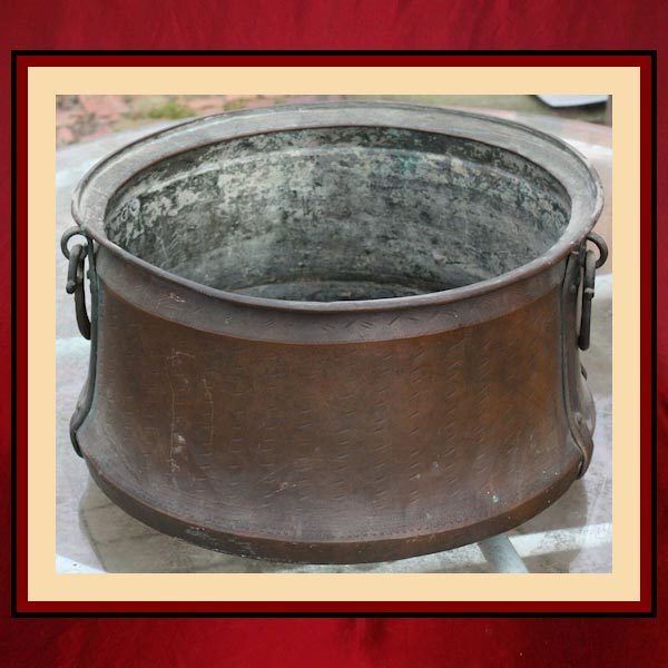 Vintage Copper Cauldron Northshore Fireplace